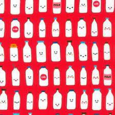 Farm To Table - Milk Bottles Red Backgound