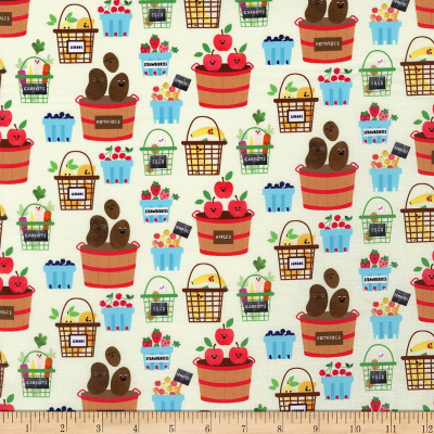 Farm To Table - Food Baskets Cream Background