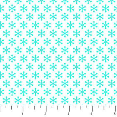 Bright Christmas - Teal Snowflakes White Background