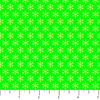 Bright Christmas - Snowflakes Green Background