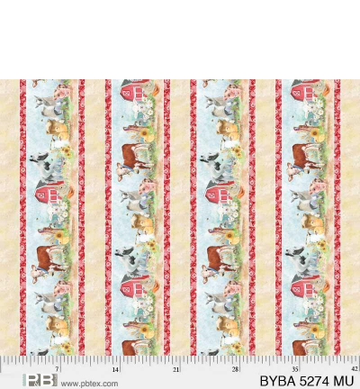 Barnyard Babies Stripe Fabric