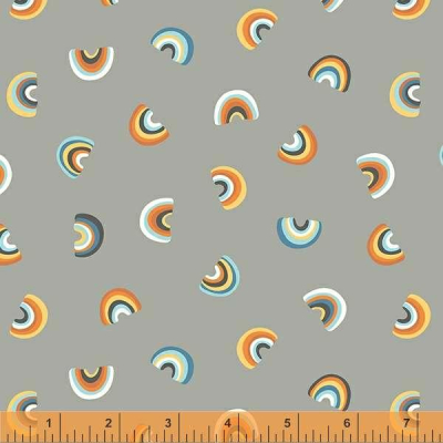 Frolic Rainbows Navy Background