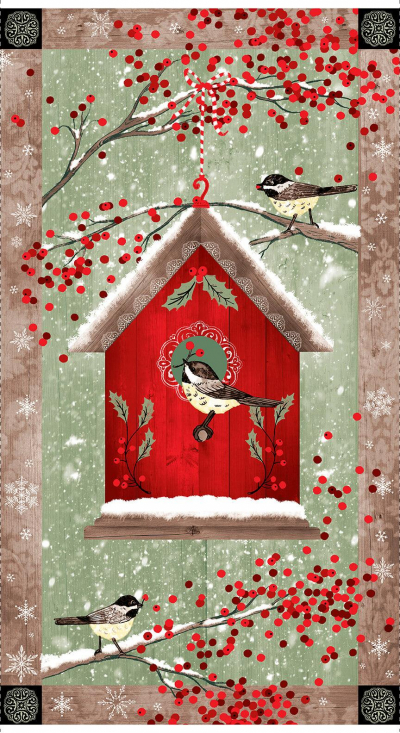 Chickadee Christmas Panel