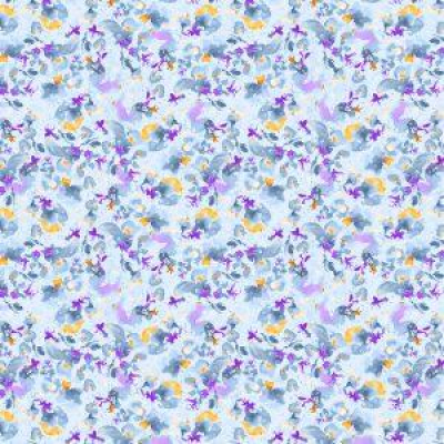 Meadow Bloom Blue Background With Multi Colour