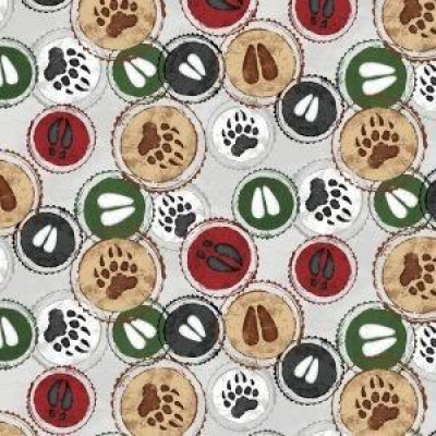 Cabin Welcome Flannel Light Paw Prints