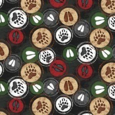 Cabin Welcome Flannel Dark Paw Prints