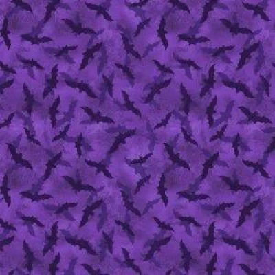 Frightful Night Purple Background With Bats