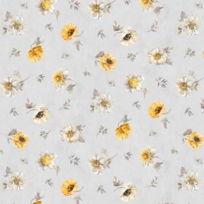 Fields Of Gold Grey Background With Flowers