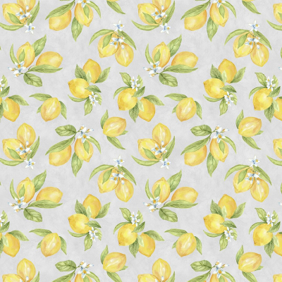 Zest For Life - Lemons Grey Background