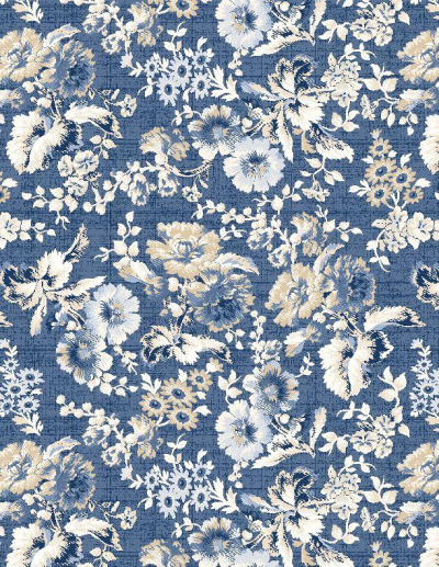 Radiance Dark Blue Background With Cream Flower Collection