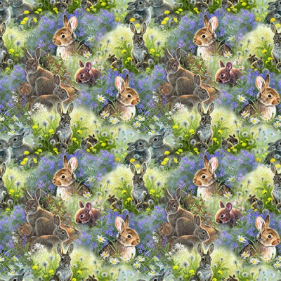 3 Wishes Fabric - New Beginnings - Spring Bunnies