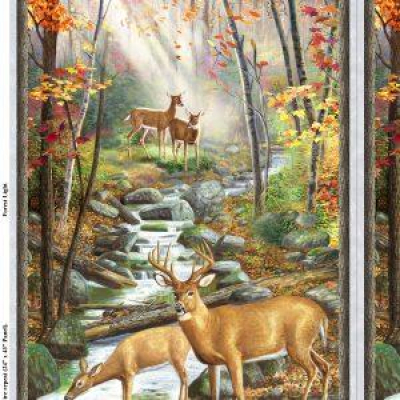 Forest Light Deer Panel