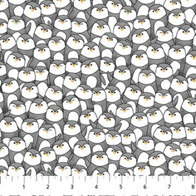 Northcott Flannel Feeling Frosty Tuxedo Packed Penguins