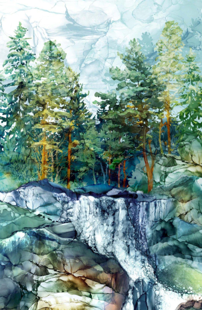 Cedarcrest Falls Panel - Teal