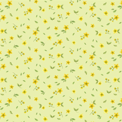 Timeless Treasure - Yellow Flowers With Green Leafs