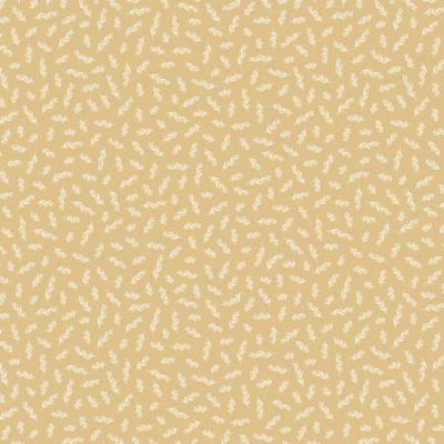 Gingham Garden Gold Background With Leaves