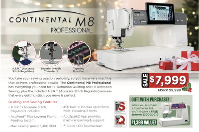 Janome M8 Professional Christmas Package