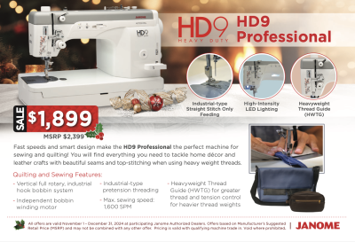 Janome Heavy Duty HD9 Professional Christmas Package