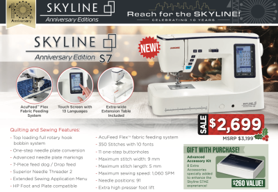 Janome Skyline S7 Christmas Package